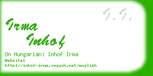 irma inhof business card